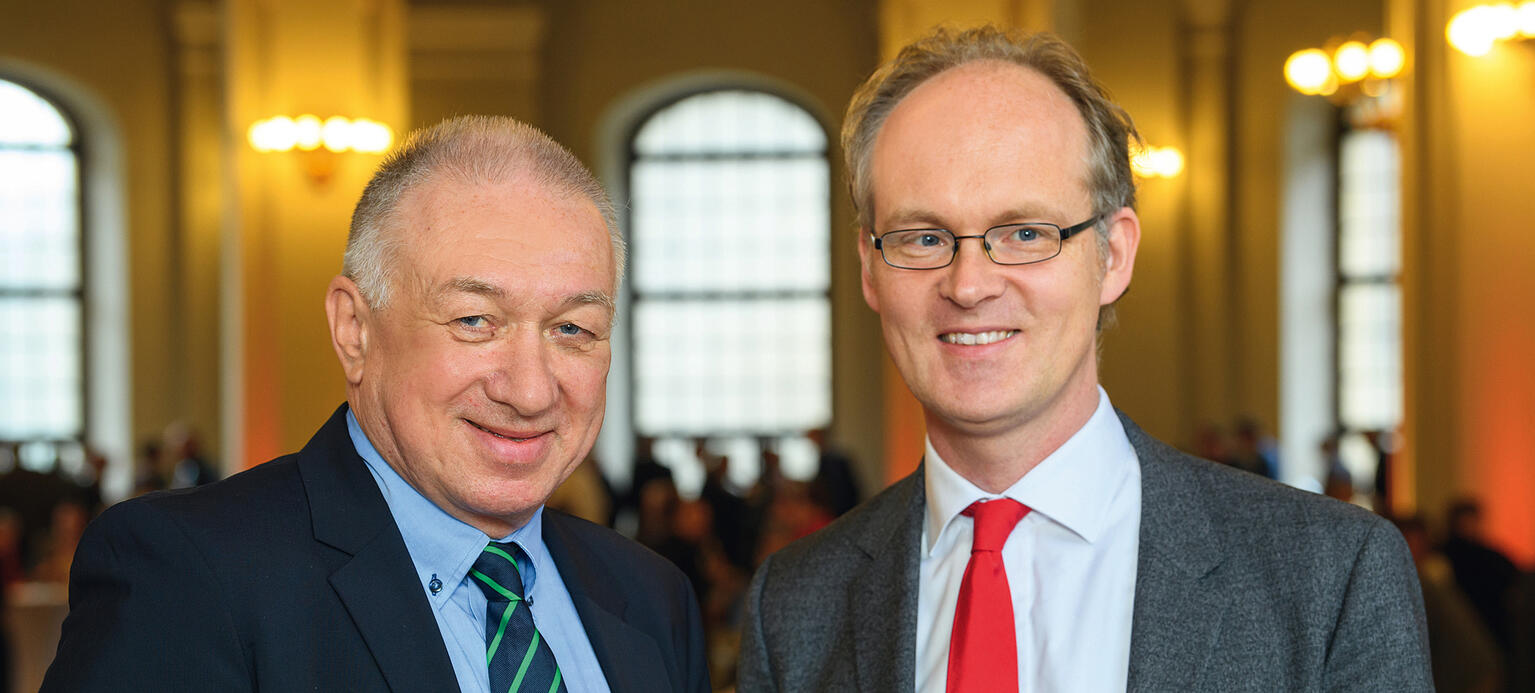 Der scheidende IMK-Direktor Gustav Horn mit seinem Nachfolger Sebastian Dullien