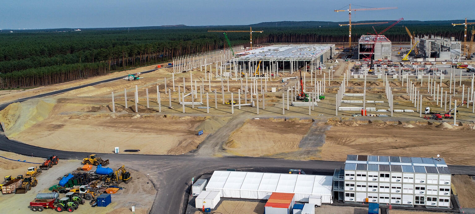 Baustelle der Tesla Giga-Factory