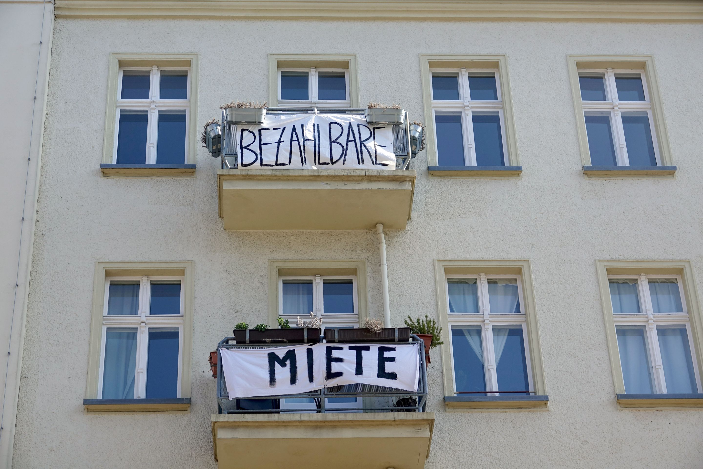 Protest für bezahlbare Wohnungsmieten