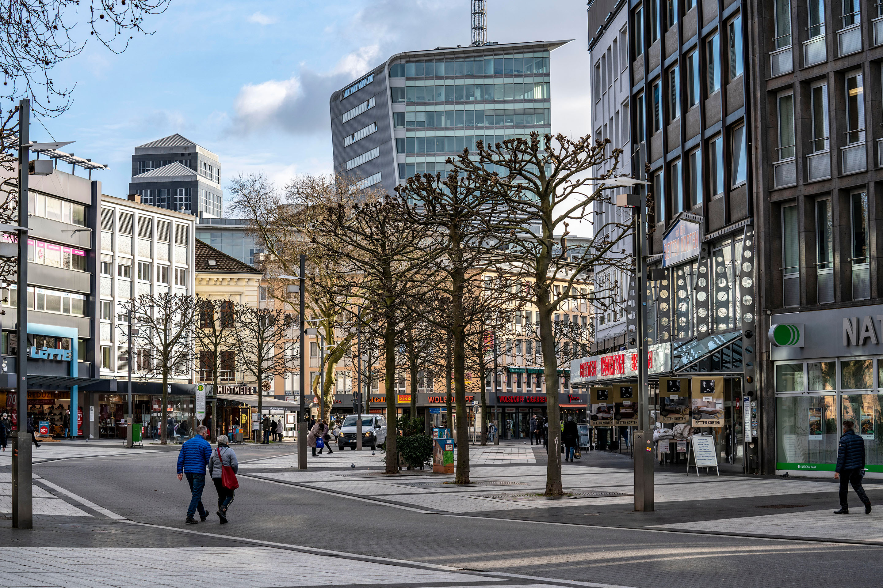 Die Innenstadt von Bochum, leere Einkaufsstrassen, Konjunkturprognose