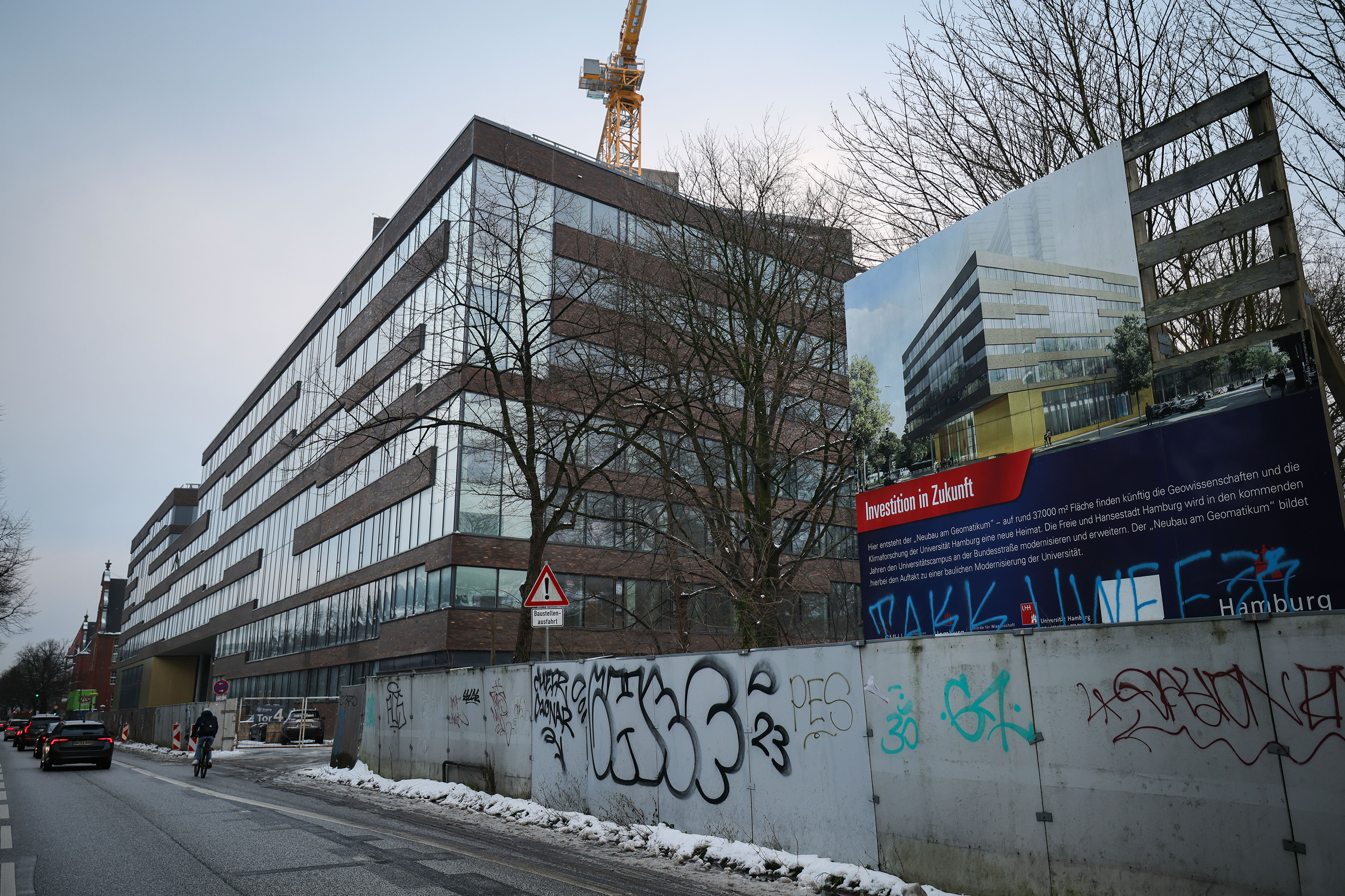 Die Baustelle des Neubaus 'Haus der Erde' am Geomatikum der Universität Hamburg.
