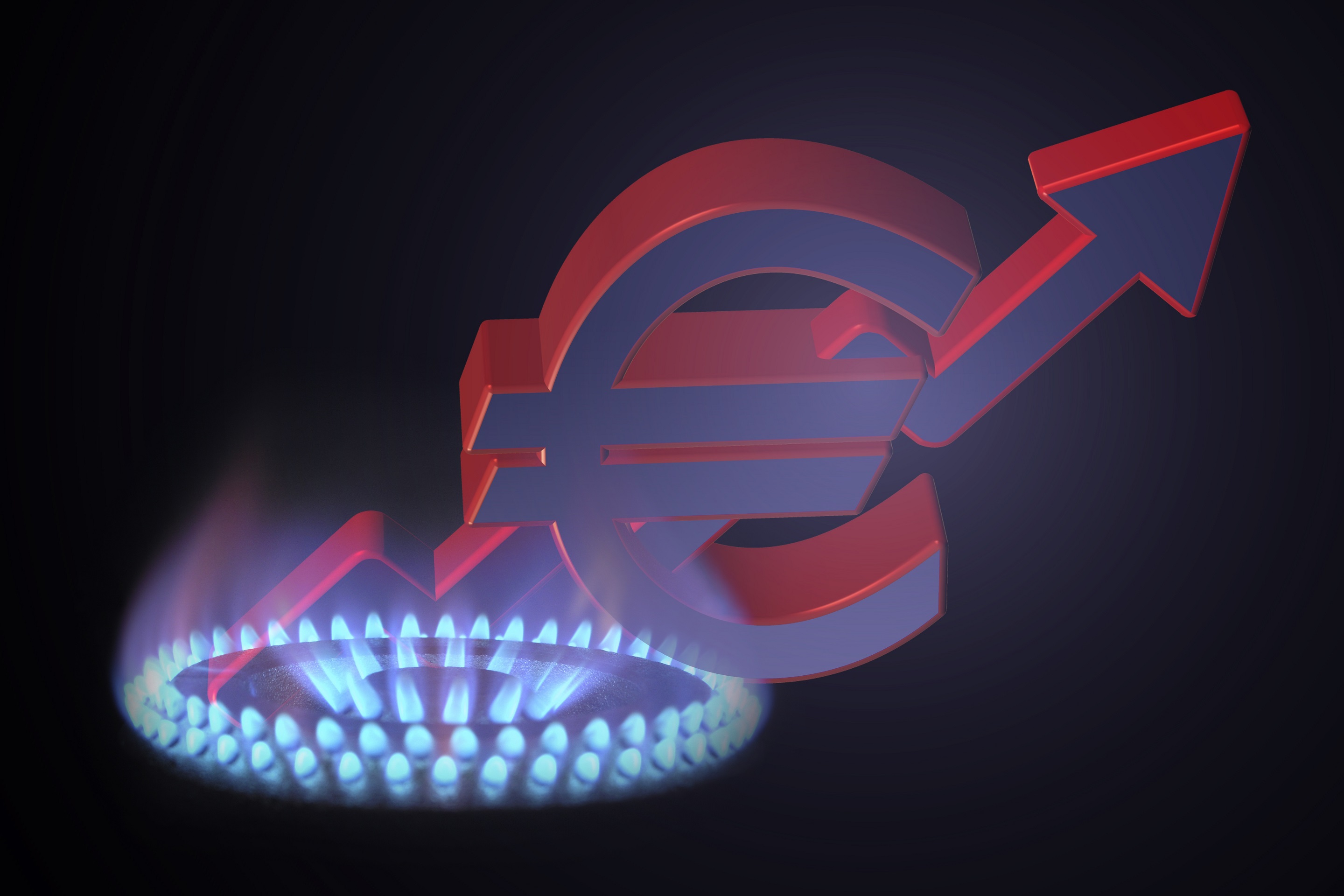 Gasflamme mit Eurosymbol